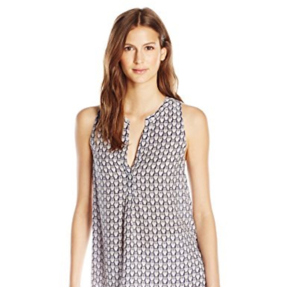 SALE NWOT Joie Aruna Owl Silk Blouse Sleeveless Top